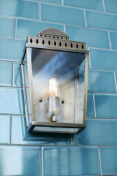 Mansion House 1 Light Outdoor Flush Lantern Light Polished Nickel IP44, E27 - thumbnail 3