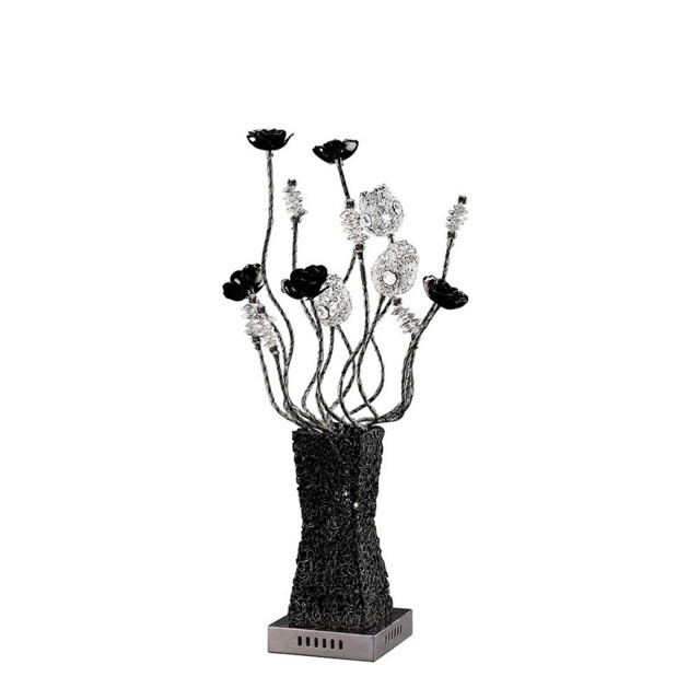 (DH) Jasmine Table Lamp 4 Light G4 Aluminium/Black/Crystal, NOT LED/CFL Compatible - image 1