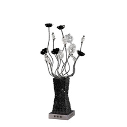 (DH) Jasmine Table Lamp 4 Light G4 Aluminium/Black/Crystal, NOT LED/CFL Compatible
