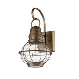 Kichler Bridgepoint Outdoor Wall Lantern Natural Brass, IP44 - thumbnail 2