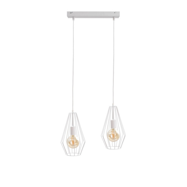 Lex Bar Pendant Ceiling Light White, 50cm, 2x E27