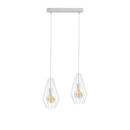 Lex Bar Pendant Ceiling Light White, 50cm, 2x E27