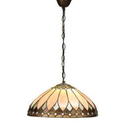 Brooklyn 1 Light Medium Ceiling Pendant Dark Bronze, Tiffany glass, E27 - thumbnail 1