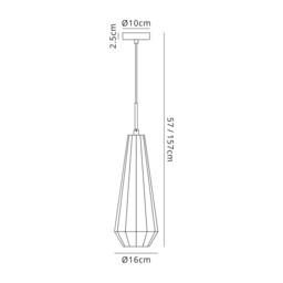 Markus 16cm Single Slim Cone Pendant Polished Chrome/Cognac Glass - thumbnail 3