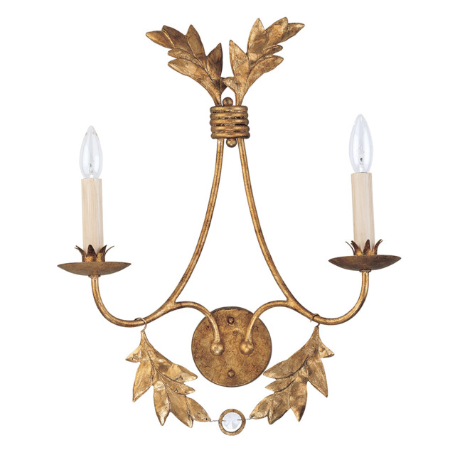 Sweet Olive 2 Light Indoor Candle Wall Light Gold, E14 - image 1