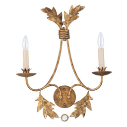Sweet Olive 2 Light Indoor Candle Wall Light Gold, E14