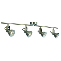 Focus 4 Light Adjustable Ceiling Spotlight Bar Antique Brass, GU10 - thumbnail 1