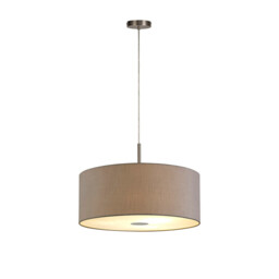 Baymont Satin Nickel 5 Light E27 Single Pendant With 60cm x 22cm Dual Faux Silk Shade, Taupe/Halo Gold - thumbnail 5