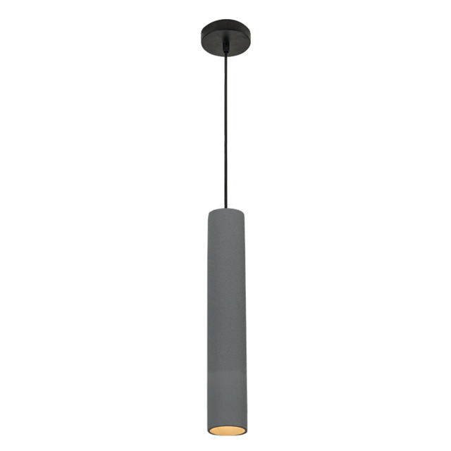 Shumen Slim Pendant Ceiling Light Concrete - Black Matt Base 1xGU10 - image 1