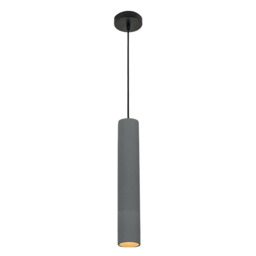 Shumen Slim Pendant Ceiling Light Concrete - Black Matt Base 1xGU10 - thumbnail 1