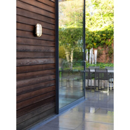Thurso Outdoor Bulkhead Coastal Wall Light Natural Brass IP44, E27 - thumbnail 5