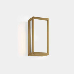 Skat Outdoor LED Mini Box Wall Lantern Gold, White IP65 9W 2700K