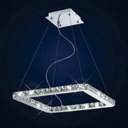 Galaxy Pendant Square Small 24W LED 6000K Polished Chrome/Crystal - thumbnail 2