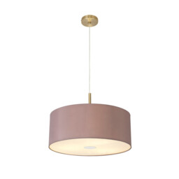 Baymont Antique Brass 3 Light E27 Single Pendant With 50cm x 20cm Dual Faux Silk Shade, Taupe/Halo Gold - thumbnail 5