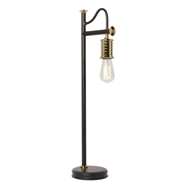 Douille 1 Light Table Lamp Polished Brass, Black, E27 - image 1