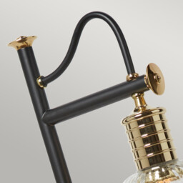 Douille 1 Light Table Lamp Polished Brass, Black, E27 - thumbnail 2