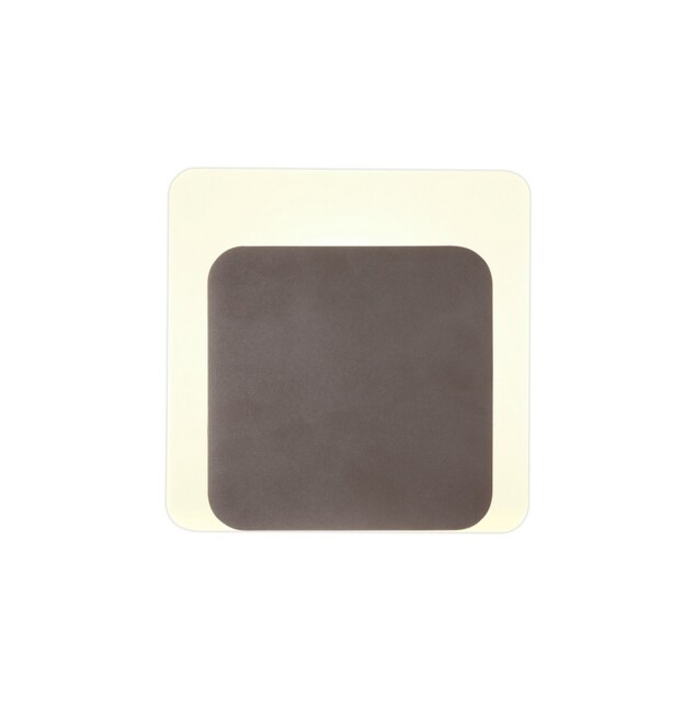 Altona Magnetic Base Wall Lamp, 12W LED 3000K 498lm, 15, 19cm Square Bottom Offset, Coffee, Acrylic Frosted Diffuser - image 1