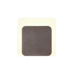 Altona Magnetic Base Wall Lamp, 12W LED 3000K 498lm, 15, 19cm Square Bottom Offset, Coffee, Acrylic Frosted Diffuser