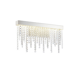 Bano Medium Dimmable Wall Light 9W LED, 4000K, 1160lm, Polished Chrome / Crystal Chain, 3yrs Warranty