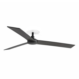 Rudder Recessed 132cm Ceiling Fan Matt Black, Walnut Blades, 3 Blade Reversible