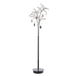 Kenzo Floor Lamp 6 Light G4 Polished Chrome/Crystal, NOT LED/CFL Compatible - thumbnail 1