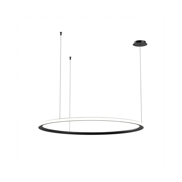 Circular Outward Recessed 120cm Integrated LED Pendant Ceiling Light Black 72W 3000K Dali Dimmming - image 1