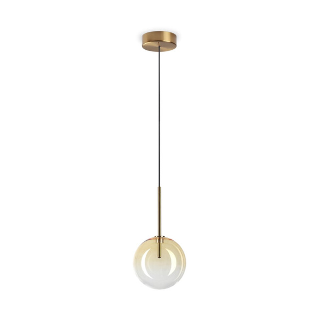 Equinoxe 15cm Globe Pendant Ceiling Light Shaded Amber