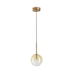 Equinoxe 15cm Globe Pendant Ceiling Light Shaded Amber