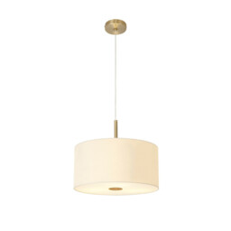 Baymont Antique Brass 5 Light E27 Single Pendant With 40cm Faux Silk Shade, Ivory Pearl/White Laminate - thumbnail 5