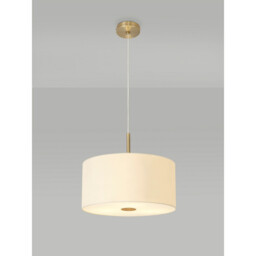 Baymont Antique Brass 5 Light E27 Single Pendant With 40cm Faux Silk Shade, Ivory Pearl/White Laminate - thumbnail 2
