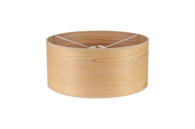 Jerusalem Round, 395 x 180mm Wood Effect Shade, Light Oak, White Laminate - image 1