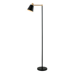 Vyronas Task Floor Lamp Black Matt - Gold Matt 1xE27 - thumbnail 1