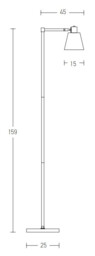 Vyronas Task Floor Lamp Black Matt - Gold Matt 1xE27 - thumbnail 3