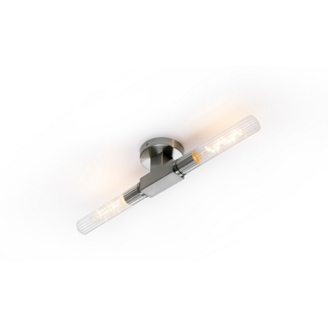 Conesville Bathroom 2 Light Wall Lamp, Ceiling Lamp, E27, IP44, Satin Nickel - image 1