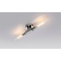 Conesville Bathroom 2 Light Wall Lamp, Ceiling Lamp, E27, IP44, Satin Nickel - thumbnail 3