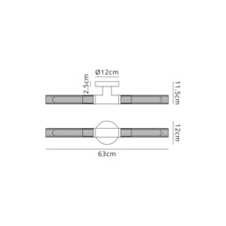 Conesville Bathroom 2 Light Wall Lamp, Ceiling Lamp, E27, IP44, Satin Nickel - thumbnail 2