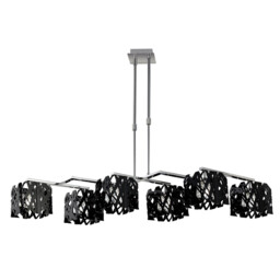 Tokio Rectangular Telescopic 6 Light G9 Line, Gloss Black/Polished Chrome - thumbnail 1