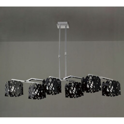 Tokio Rectangular Telescopic 6 Light G9 Line, Gloss Black/Polished Chrome - thumbnail 2