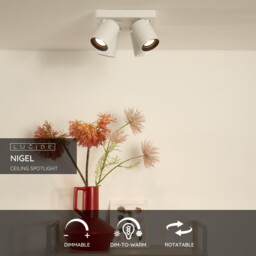 Nigel Modern Ceiling Spotlight - LED Dim to warm - GU10 - 4x5W 2200K/3000K - White - thumbnail 2