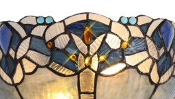 Worcester Tiffany 30cm Wall Lamp, 2 x E14, Blue, Clear Crystal - thumbnail 3
