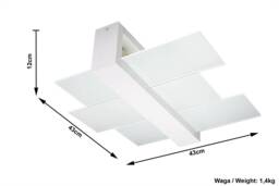 Feniks 2 Light Flush Ceiling Light White, E27 - thumbnail 3