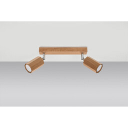 Zeke Oak Octagon Twin Ceiling Spotlight Wood, 2x GU10 - thumbnail 2