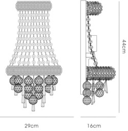 Alexandra Wall Lamp Large 3 Light French Gold, Crystal - thumbnail 3