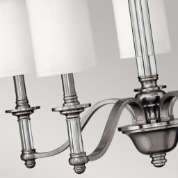 Sussex 5 Light Multi Arm Chandelier Brushed Nickel Finish, E14 - thumbnail 3