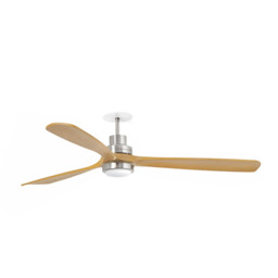 Lantau Recessed 132cm Ceiling Fan Matt Nickel, Pine Blades 3000K - thumbnail 1