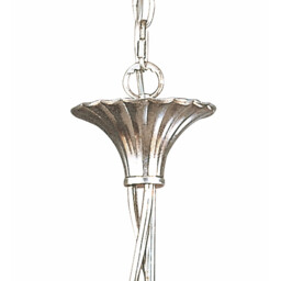 Paola Pendant 3 Light E14, Silver Painted With Cream Shades & Black Glass Droplets - thumbnail 5