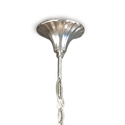 Paola Pendant 3 Light E14, Silver Painted With Cream Shades & Black Glass Droplets - thumbnail 3