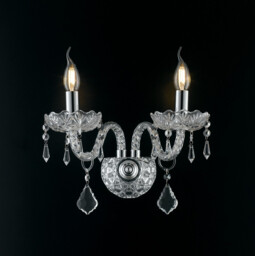 INCANTO Twin 2 Light Candle Wall Light Chrome, Crystal 40x34x18cm - thumbnail 2