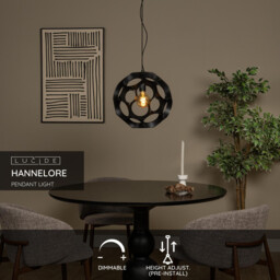 HANNELORE - Pendant light - 40 cm - 1xE27 - Black - Special Offer - thumbnail 2