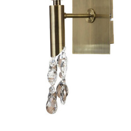 Tiffany Wall Lamp 1+1 Light E14 With Soft Bronze Shade Antique Brass/Crystal - thumbnail 5